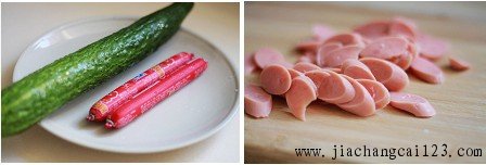 黄瓜炒火腿肠步骤1