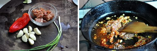 蒜泥肉末茄子步骤3-4