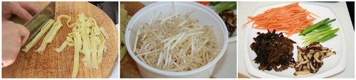 豆芽鸡蛋皮步骤3