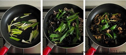 青蒜木耳肉丝步骤7-9