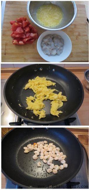 蕃茄鸡蛋炒虾仁