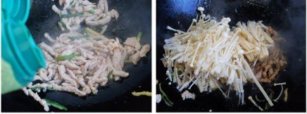肉丝烧金针菇