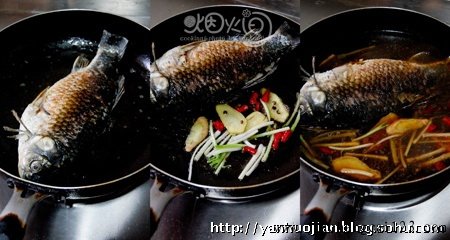 鲫鱼炖萝卜粉条步骤3