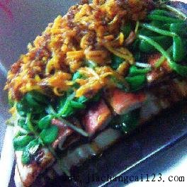 美味凉菜之金丝蟹柳豆腐舟