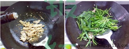 韭菜炒肉片步骤5-6