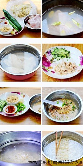酸辣鸡丝凉面的做法