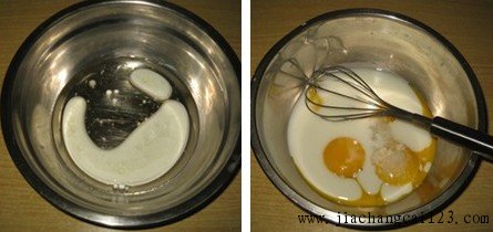 花生酱蛋糕卷的做法步骤1-2