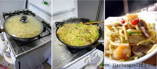 大虾炒面步骤13-15