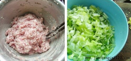 猪肉大葱千层饼步骤1-2