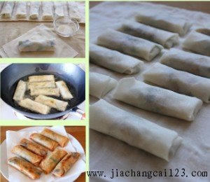 小吃大全【韭菜肉丝春卷】的做法
