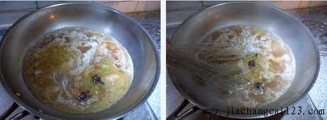 猪肉粉条炖菠菜步骤5