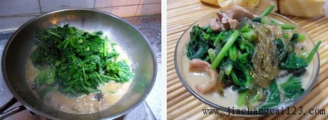 猪肉粉条炖菠菜步骤6